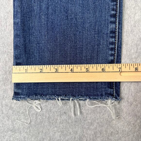 Kut From The Cloth Distressed Jeans Womens 12 Blue Medium Wash Raw Hem Mid Rise - Picture 11 of 11